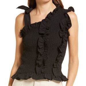 NWOT Amy Lynn Asymmetrical Tie Shoulder Top - Size Small